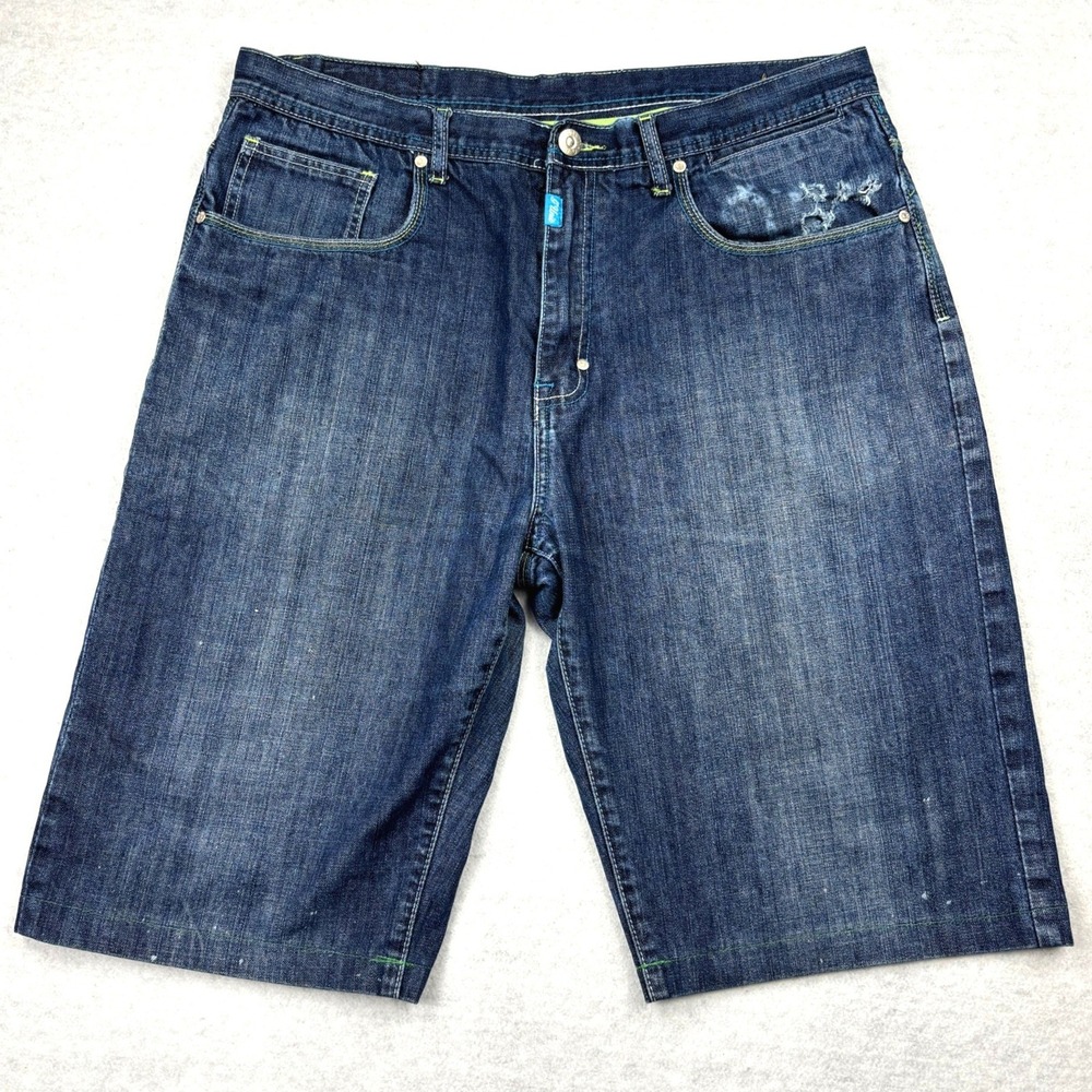 Vintage G-Unit Denim Jorts Mens 38-34 Embroidered Baggy Jean Shorts Y2K 50 Cent